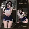 Diversión Nocturna Sexy Uniforme de Estudiante Falda Súper Corta Falda Plisada Pura Lencería de Juego de Rol Conjunto de Uniforme para Mujer 1856