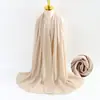 Bufanda de gasa de perlas transfronteriza para mujer, bufanda de burbujas de color liso, pañuelo para la cabeza versátil, venta al por mayor de fabricante malasio de bufandas de seda