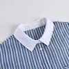 Nuevo Conjunto de Pijama a Rayas Bloque de Color Estilo Transfronterizo Manga Larga Pantalón Largo Casual Versátil Ropa de Casa Estilo Europeo y Americano Adecuado para Usar Afuera