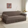 Nueva Funda de Sofá de Color Puro Estilo Falda Textura Simple Cubierta Completa Elástica Sala de Estar Funda a Prueba de Manchas para Sofá Funda Antideslizante