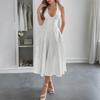 Vestido de Noite Elegante Europeu e Americano Di Yun com Gola Halter Cintura Marcada Vestido Longo Roupas Femininas Primavera/Verão 2026 Site Independente da Amazon