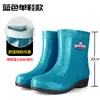 Botas de lluvia de algodón hasta la mitad de la pantorrilla, antideslizantes y forradas de polar, cubrezapatos impermeables, cubrezapatos de goma, botas de agua, calzado de mujer moderno, apto para uso en la cocina, cálido y duradero