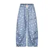Magic Bear 2026 Novo Estilo Americano Streetwear Hip-Hop Calça Jogger de Perna Larga Calça Jogger de Perna Reta Calça de Perna Larga Solta com Curva