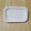 Plato de papel desechable plato para pastel grueso plato de papel encaje bandeja rectangular barbacoa fruta plato de punto occidental plato engrosado