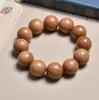 Pulsera de madera de melocotonero vieja natural, artículo cultural de madera auténtico, cuentas de oración protectoras, pulsera de un solo bucle para hombres y mujeres