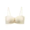 Sujetador Strapless con Cierre Frontal Doble para Mujer, Antideslizante, Push-Up, Hace que los Pechos Pequeños se Vean Más Grandes, Color Base, Invisible, Sujetador Bandeau sin Costuras
