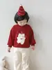 Wulibu 2026 Primavera y Otoño Nueva Serie de Frutas para Niñas Sudadera con Hombros Caídos Estampado de Dibujos Animados para Bebé Top Moderno