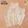 Camiseta interior de algodón absorbente de sudor para niños en verano, top protector del abdomen, camiseta fina sin mangas clase A para bebés niños