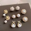 Pino de Prata S925 Brincos de Pérola Redondos Elegantes Retrô Franceses Brincos de Pino Luxo Leve Design de Nicho Personalizado