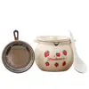 Tarro de Condimentos Estilo Crema Tarro Cerámico con Estampado de Frutas Almacenamiento de Manteca Sal Recipiente Sellado de Cocina Muebles para el Hogar