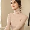 Suéter de cuello alto para mujer, corte entallado, otoño e invierno, camisa interior blanca adelgazante, cuello de pila fino 2020, ajustado, estilo occidental, de punto
