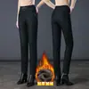 6298 pantalones de mezclilla gruesos con forro polar para mujeres de mediana edad y mayores pantalones para mujeres de mediana edad cintura alta pantalones lápiz elásticos pantalones de bota