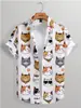 Camisa de Playa Hawaiana de Verano para Hombre con Estampado 3D de Manga Corta de Botones Casual
