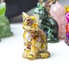 [Adornos de Gato de la Suerte] Resina Tallada a Mano Mascota de la Suerte Decoración para Hogar y Tienda Creativo