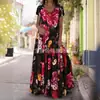2022 AliExpress Amazon ebay transfronterizo primavera y verano nueva moda impresión digital vestido de ocio europeo y americano marea