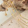Estilo europeo y americano Nueva Moda Tobillera Cuadrada de Doble Capa para Niña Acero de Titanio de Lujo Ligero 18K Oro No se Desvanece Accesorios para el Pie