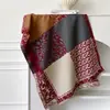 Bufanda de Otoño Invierno para Mujer Letra Et Borla Manta Cálida Suave Chal Imitación Cachemir Moda Suave Ligero Cuadros