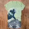 Amazon Camiseta de Manga Corta para Mujer Cuello en V Sentido del Diseño Ropa para Mujer Animales Coloridos Impresión 3D Personalización Una Pieza Pedido Mínimo