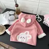 Chaqueta con capucha para niños en stock Otoño e Invierno Top de forro polar para bebé Ropa de invierno Gruesa de forro polar para niños Ropa para niñas