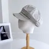 Gorra de Lino Estilo Minimalista para Viajes Diarios para Mujer, Gorra Casual Elegante de Otoño e Invierno, Gorra de Boina Versátil Relajada, Moderna
