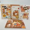 Capibara A5 Estampado en Caliente Tarjeta Superficie Cuaderno de Espiral Oso de Café Cobaya de Agua Línea Horizontal Cuaderno Nota Papelería Premios