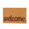 Capacho Simples para Porta de Entrada com Laços de Fio Marrom Coco de PVC, Vários Padrões Disponíveis, Personalizável, Tapete de Chão Antiderrapante e Resistente ao Desgaste