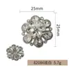 Botones de Aleación de Zinc Vintage Flor de Ocho Pétalos Cristal Botones Cosidos a Mano Vidrio de Alta Transparencia Botones Cosidos a Mano Accesorios para Ropa Botones Metálicos