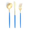 Popular cubertería de acero inoxidable Portugal de 4 piezas, cuchillo, tenedor y cuchara, juego para comida occidental, cuchillo para bistec, suministros para hotel y restaurante