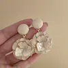 Novo Estilo Super Fada Estilo Luxo Flor de Pétalas de Rosa Púrpura Pingando Óleo Brincos Moda Alto Padrão Sensação Nicho Versátil Joias de Orelha Mulheres