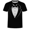 Moda Europea y Americana para Hombre, trajes de dos piezas falsos, camisetas únicas y elegantes, venta al por mayor exclusiva de verano casual para hombre transfronterizo