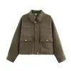 Comercio Exterior Transfronterizo Otoño Moda Femenina Europea y Americana Venta Caliente Textura de Gamuza Retro Chaqueta Corta de Manga Larga