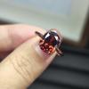Nuevo anillo de imitación de cuero con granate natural incrustado, anillo de diamante rojo sangre de paloma, huevo de ganso grande de 5 quilates, abierto ajustable
