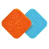 Alfombrilla de Silicona Naranja para Lamer Perros con 48 Ventosas, Pad de Premios Alimentador Lento de Doble Textura para Alivio de la Ansiedad, Alfombrilla para Lamer Mascotas para Perros y Gatos