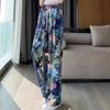 Pantalones de cuadros retro Maillard pantalones de mujer 2024 Verano nuevo estilo retro de Hong Kong rectos casuales estrechos de pierna ancha