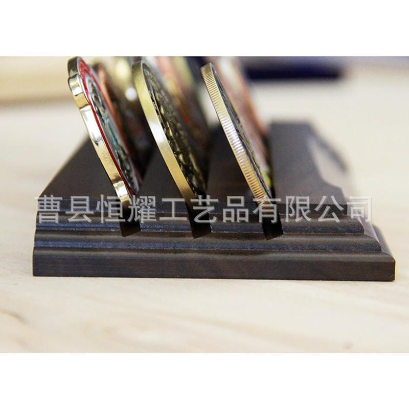 木质奖章排列架展示架硬币收藏展示底座实木多层纪念币勋章置物架