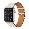Adequado para Iwatch8 Hermes Pulseira de Couro de Círculo Único Apple Watch7654Se Pulseira de Pulso com Padrão Cruzado Contrastante