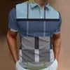 Estação Independente Europeia e Americana Transfronteiriça Nova Camisa Polo Masculina Estampa Digital Casual de Negócios Manga Curta Camisa Polo