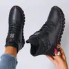 Zapatos de lona de caña alta hechos a mano cosidos, los más vendidos transfronterizos, zapatos casuales de invierno con forro de felpa para abrigar, suela suave, antideslizantes, elegantes zapatos de mujer