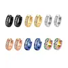 Brincos de Aço Titânio com Pedras de Diamante da Moda Estilo Coreano Brincos Masculinos Desejo Cruzado da Amazon Exclusive Set Brincos Punk de Nicho