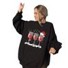 Ropa Nueva Transfronteriza para Mujer 2021 Navidad Tres Copas de Vino Estampado Hombro Caído Cuello Redondo Sudadera Pulóver de Felpa