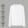 Camiseta informal de manga larga con cuello redondo, color liso, versátil, para hombre, otoño 2026, corte holgado, top moderno