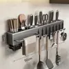 Soporte para cuchillos sin perforación almacenamiento de suministros de cocina soporte para cuchillos multifuncional perforado estante de almacenamiento de cocina engrosado para colgar en la pared