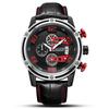 Venta Caliente Transfronteriza Reloj Megir para Hombre Deportivo Multifunción Cronógrafo Calendario Correa de Cuero Genuino Reloj para Hombre 2078