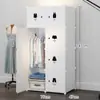 Armario Sencillo Reforzado Fuerte y Duradero Moderno Sencillo para el Hogar Dormitorio a Prueba de Polvo Plegable Armario Gabinete de Almacenamiento Multicapa