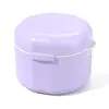 Caja de Drenaje Portátil de Doble Capa Hueca con Tapa para Brackets Invisibles, Caja Limpiadora de Retenedor Ortodóntico, Caja para Dentaduras Postizas