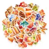 50 Piezas de Pegatinas para Diario de Acuarela, Comida, Animales, Frutas, Pegatinas Decorativas Lindas, Pegatinas Creativas para DIY, Venta al por Mayor Transfronteriza