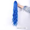 Peluca de moda europea y americana opcional multicolor, popular nueva peluca con clip de cola de caballo alta para mujer de cabello largo y rizado azul marino