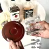 Ins Retrô com Base Plana para Copo Trapézio de Vidro Criativo de Alta Qualidade Copo de Uísque Copo de Café Copo para Cold Brew