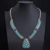 Collar de Turquesa Estilo Étnico Transfronterizo Europeo y Americano, Cadena para Clavícula de Mujer Moderna y Única, Joyería de Moda