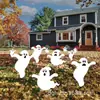 Decoración Grande de Fantasma Feliz para el Césped Silueta de Halloween Decoración para el Césped Festiva